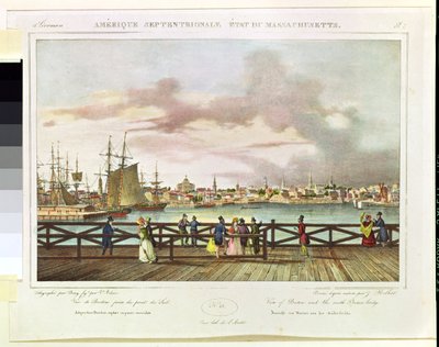 View of Boston and the South Boston Bridge by Jacques Milbert